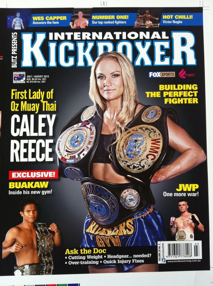 Caley Reece On the Cover of International Kickboxer - A Moment In Australian Muay Thai history