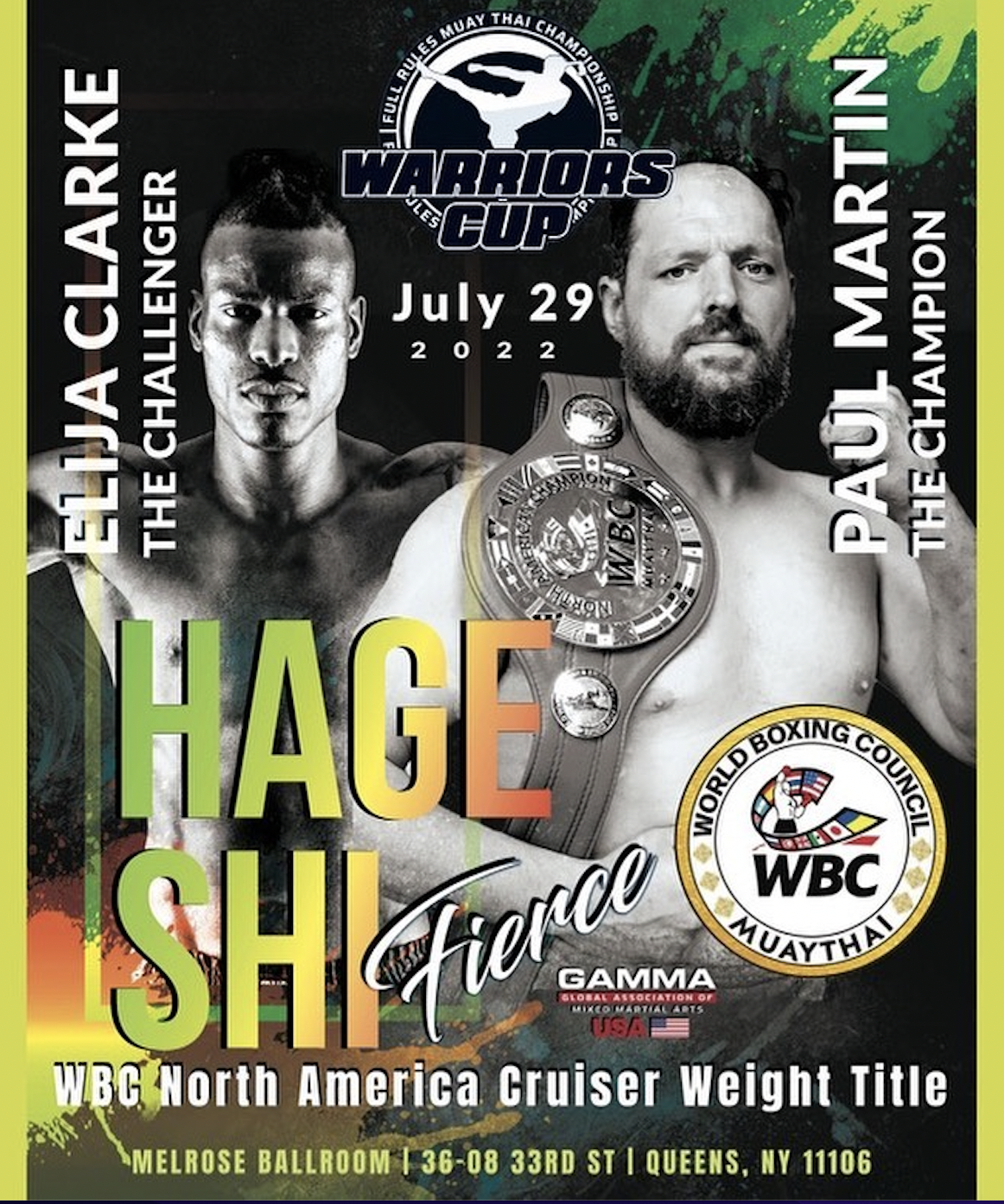 Elijah Clarke versus Paul Martin WBC Belt